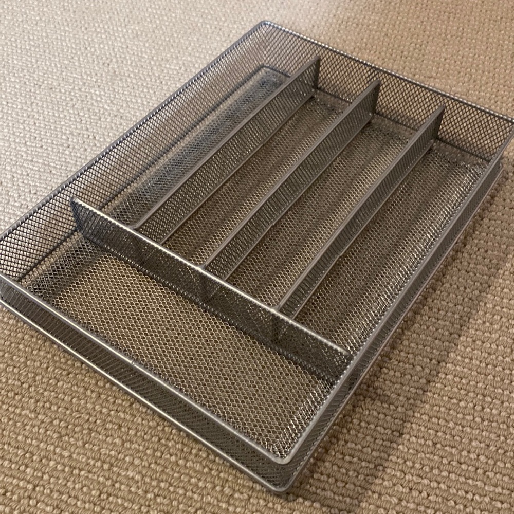 Silver Desk Office Supply Drawer Organizer